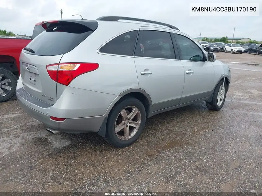 2011 Hyundai Veracruz Limited VIN: KM8NU4CC3BU170190 Lot: 45213385