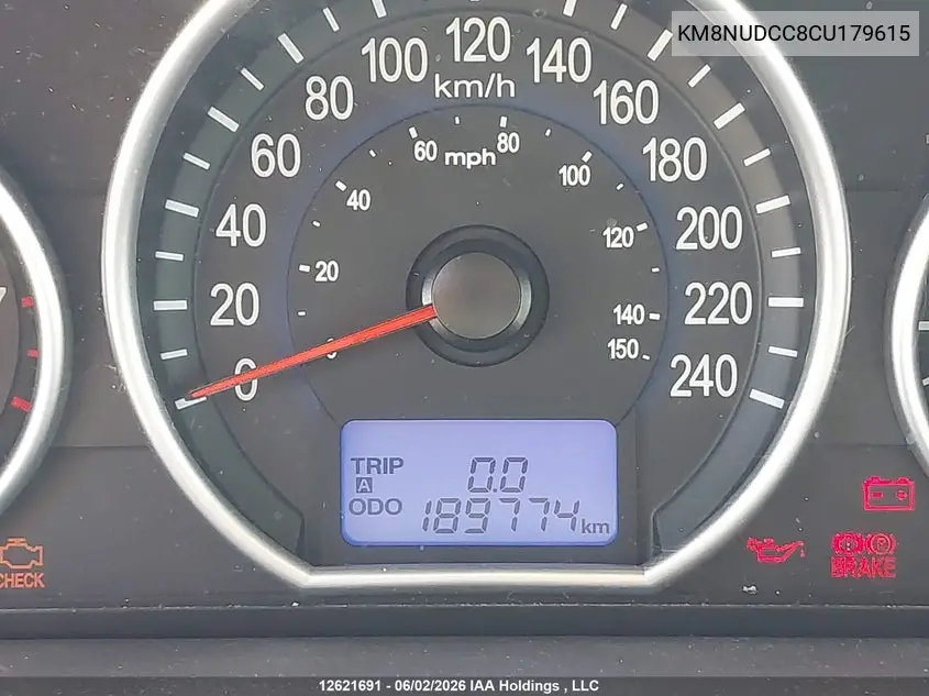 2012 Hyundai Veracruz Gls/Limited VIN: KM8NUDCC8CU179615 Lot: 12621691
