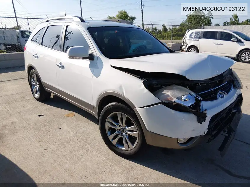 2012 Hyundai Veracruz Limited VIN: KM8NU4CC0CU193122 Lot: 45254562