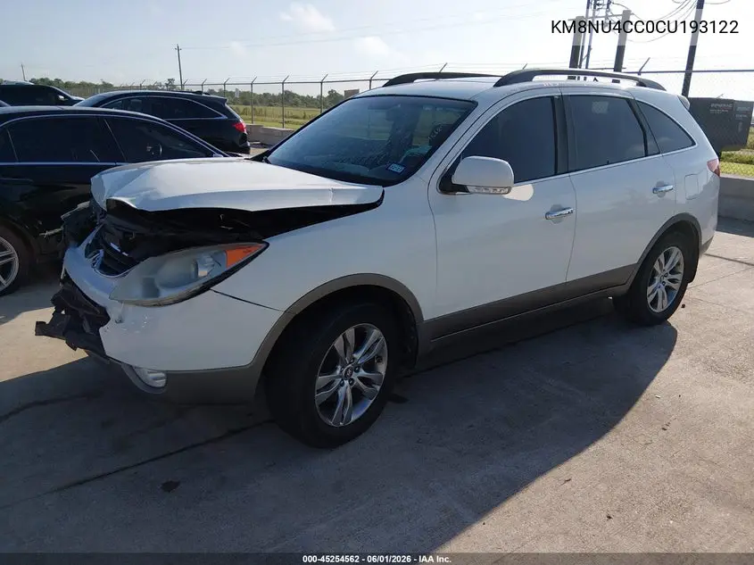 2012 Hyundai Veracruz Limited VIN: KM8NU4CC0CU193122 Lot: 45254562