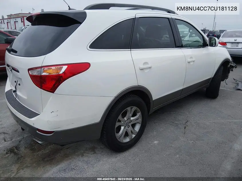 2012 Hyundai Veracruz Gls VIN: KM8NU4CC7CU181128 Lot: 45457643