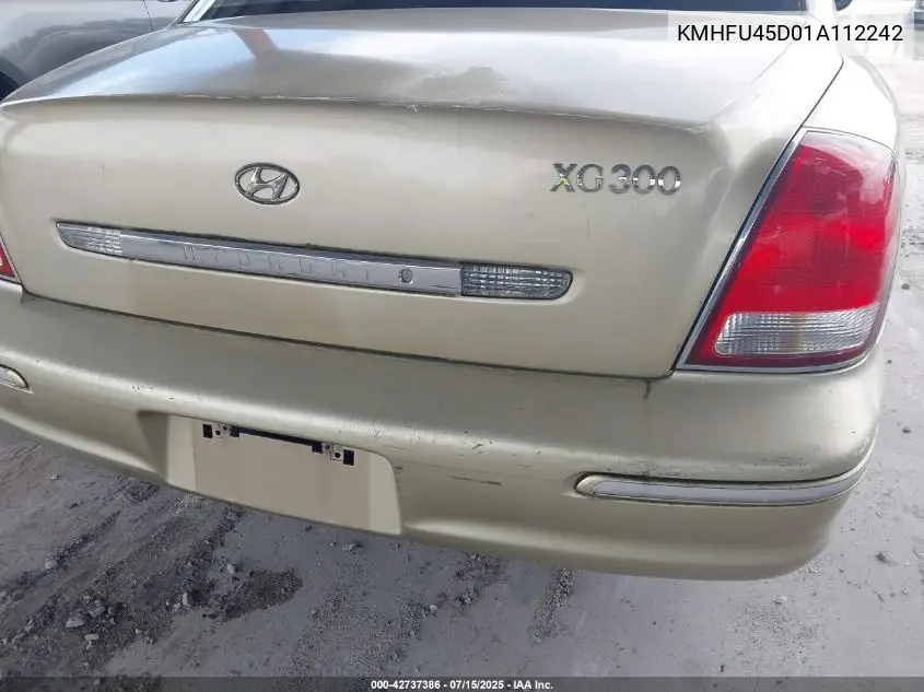 2001 Hyundai Xg300 L VIN: KMHFU45D01A112242 Lot: 42737386