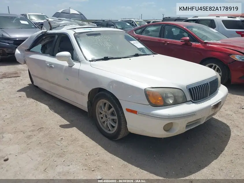 2002 Hyundai Xg350 L VIN: KMHFU45E82A178919 Lot: 45504502