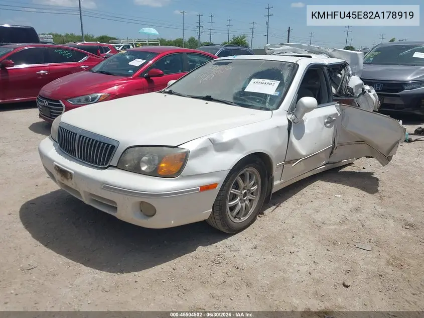 2002 Hyundai Xg350 L VIN: KMHFU45E82A178919 Lot: 45504502