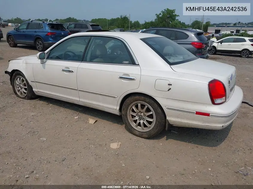 2003 Hyundai Xg350 L VIN: KMHFU45E43A242536 Lot: 45623669