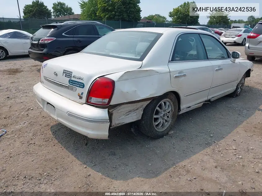2003 Hyundai Xg350 L VIN: KMHFU45E43A242536 Lot: 45623669