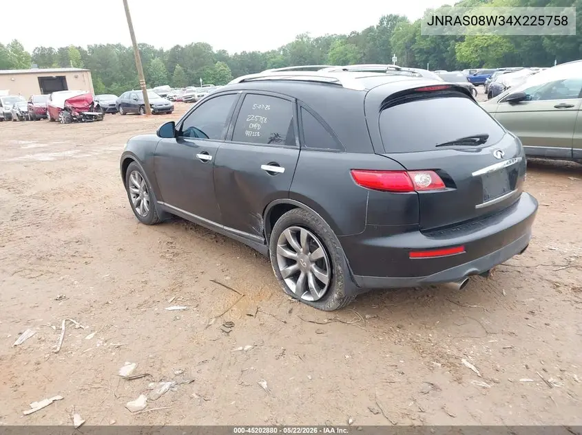 2004 Infiniti Fx35 VIN: JNRAS08W34X225758 Lot: 45202880