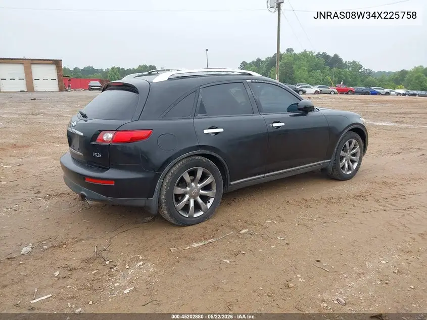 2004 Infiniti Fx35 VIN: JNRAS08W34X225758 Lot: 45202880