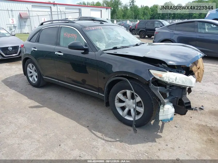 2004 Infiniti Fx35 VIN: JNRAS08WX4X223344 Lot: 45380999