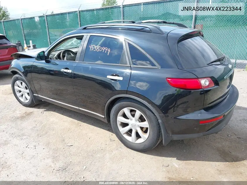 2004 Infiniti Fx35 VIN: JNRAS08WX4X223344 Lot: 45380999