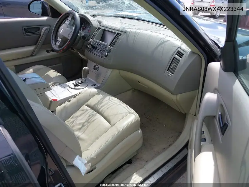 2004 Infiniti Fx35 VIN: JNRAS08WX4X223344 Lot: 45380999