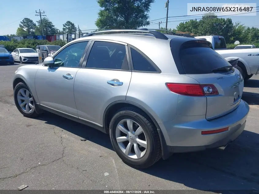 2005 Infiniti Fx35 VIN: JNRAS08W65X216487 Lot: 45404364