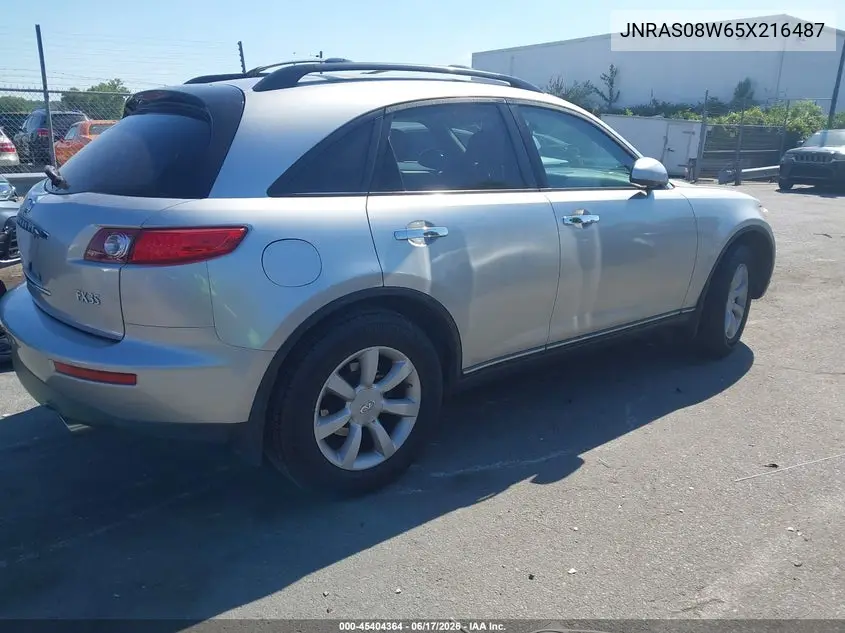 2005 Infiniti Fx35 VIN: JNRAS08W65X216487 Lot: 45404364