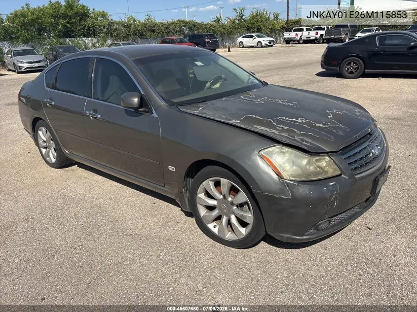 2006 Infiniti M35 VIN: JNKAY01E26M115853 Lot: 45607660