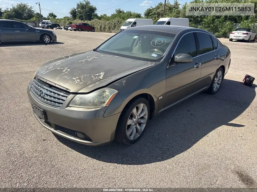 2006 Infiniti M35 VIN: JNKAY01E26M115853 Lot: 45607660