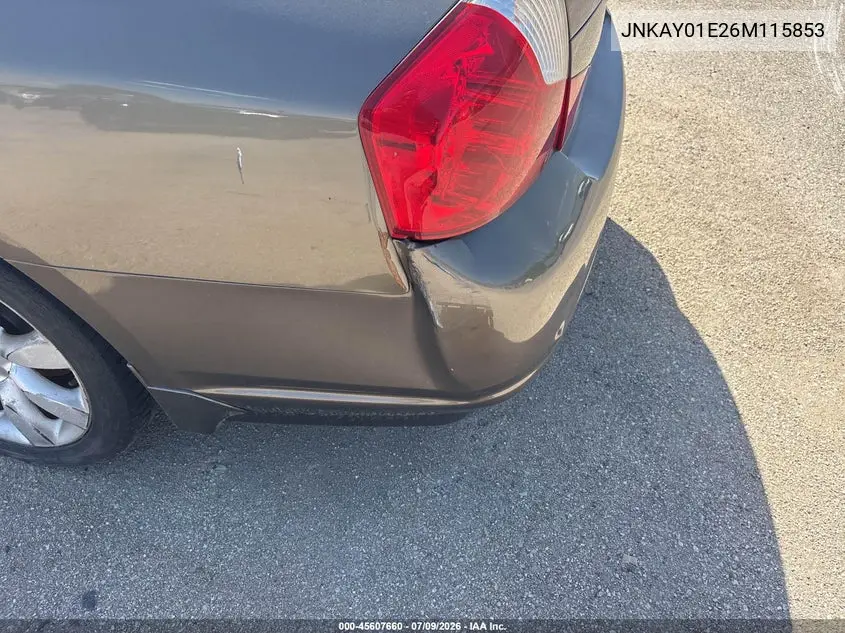 2006 Infiniti M35 VIN: JNKAY01E26M115853 Lot: 45607660