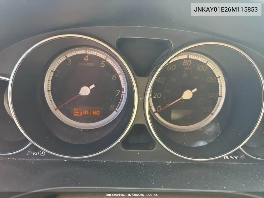 2006 Infiniti M35 VIN: JNKAY01E26M115853 Lot: 45607660