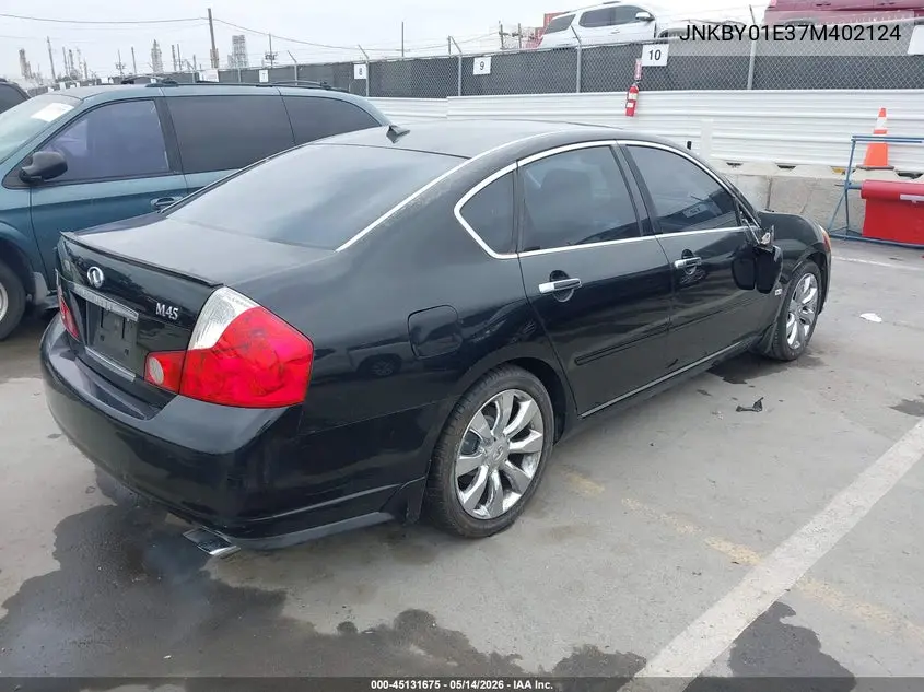 2007 Infiniti M45 VIN: JNKBY01E37M402124 Lot: 45131675