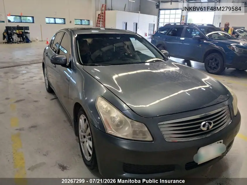 2008 Infiniti G35X Luxury VIN: JNKBV61F48M279584 Lot: 20267299
