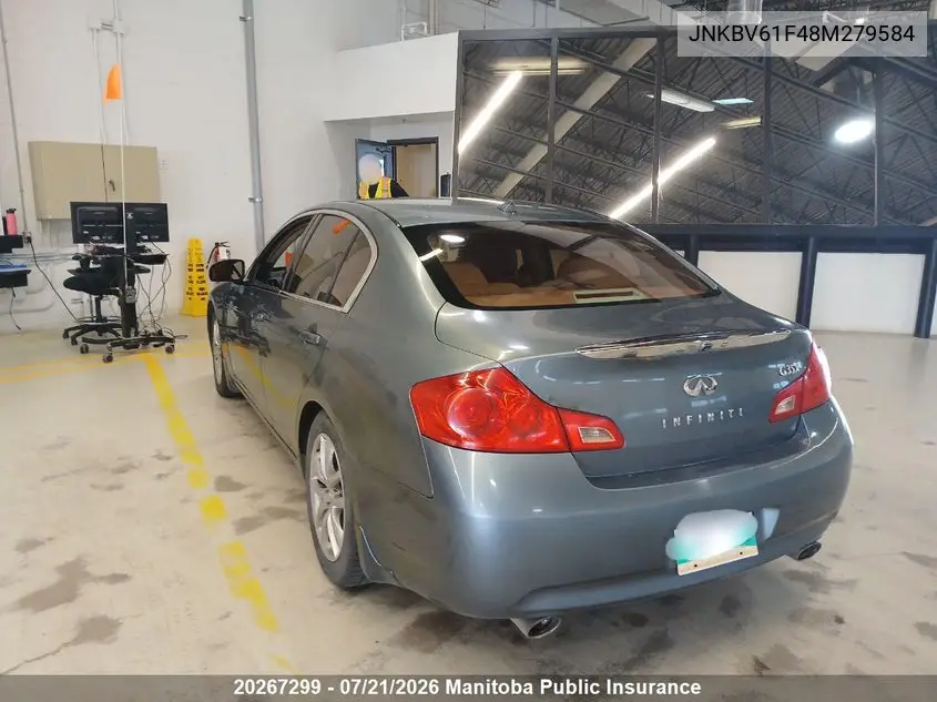 2008 Infiniti G35X Luxury VIN: JNKBV61F48M279584 Lot: 20267299
