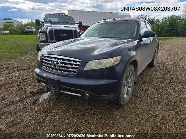 2008 Infiniti Fx35 VIN: JNRAS08W08X203707 Lot: 20269854