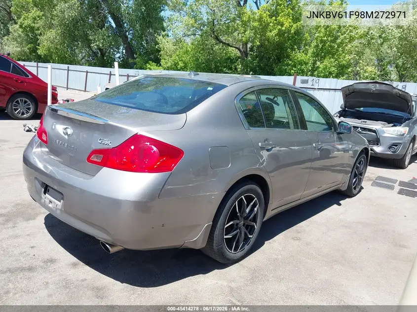 2008 Infiniti G35X VIN: JNKBV61F98M272971 Lot: 45414278