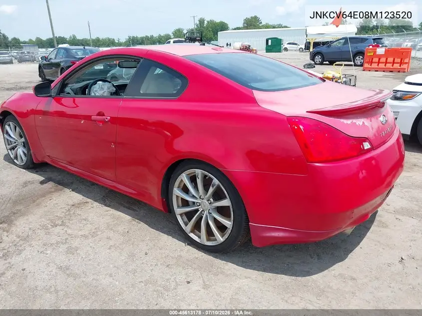 2008 Infiniti G37 Journey VIN: JNKCV64E08M123520 Lot: 45613178