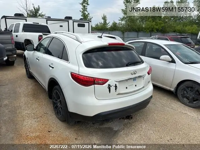 2009 Infiniti Fx35 VIN: JNRAS18W59M155730 Lot: 20267222