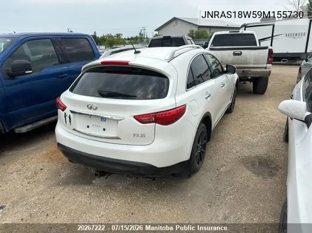2009 Infiniti Fx35 VIN: JNRAS18W59M155730 Lot: 20267222