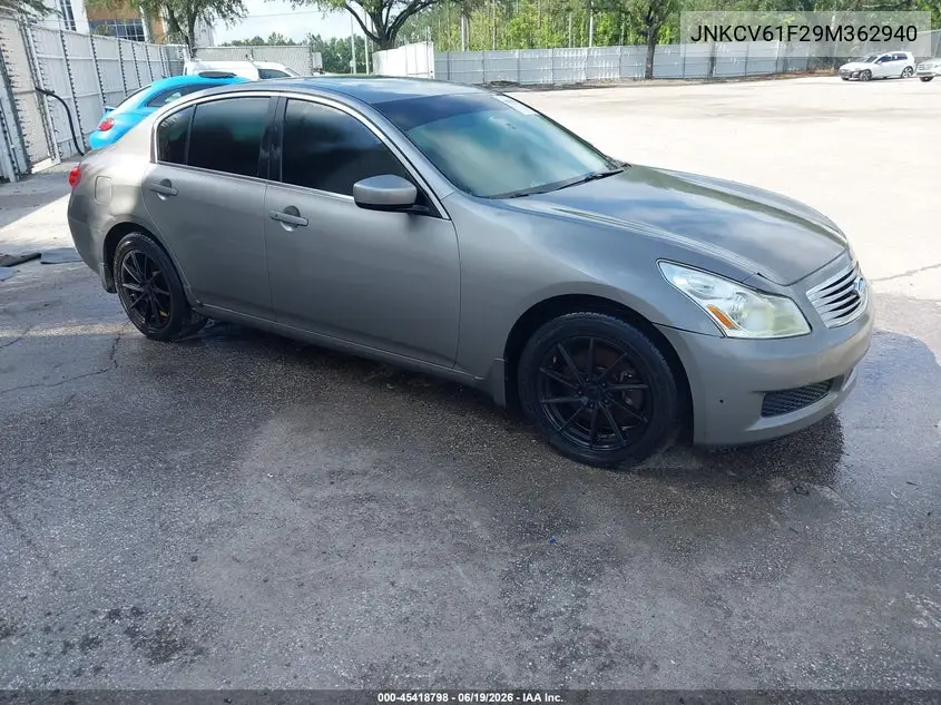 2009 Infiniti G37X VIN: JNKCV61F29M362940 Lot: 45418798
