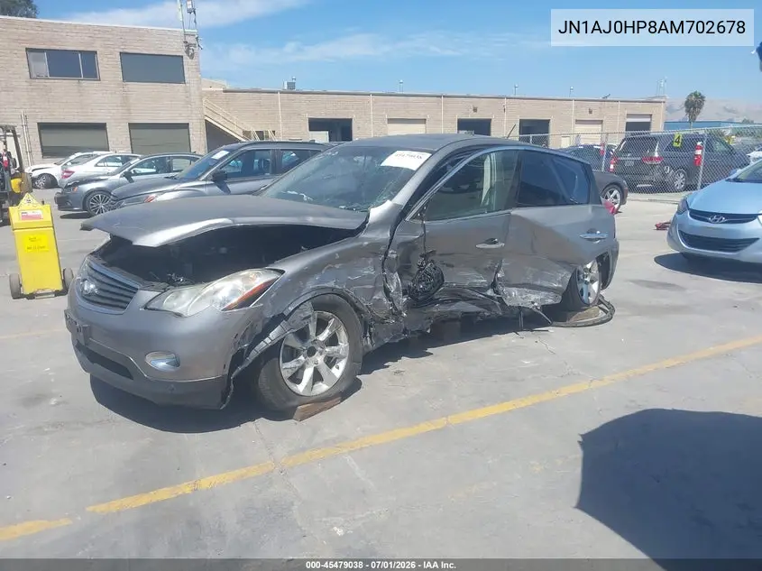 2010 Infiniti Ex35 Journey VIN: JN1AJ0HP8AM702678 Lot: 45479038