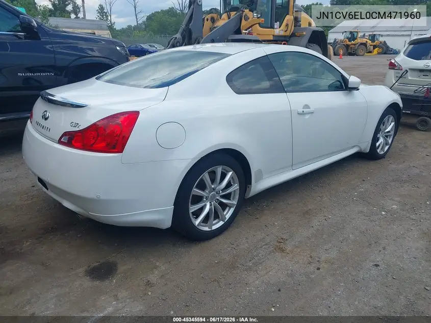2012 Infiniti G37X VIN: JN1CV6EL0CM471960 Lot: 45345594