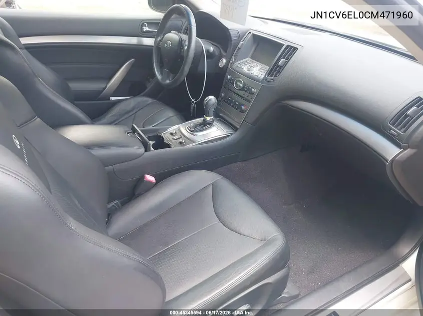 2012 Infiniti G37X VIN: JN1CV6EL0CM471960 Lot: 45345594