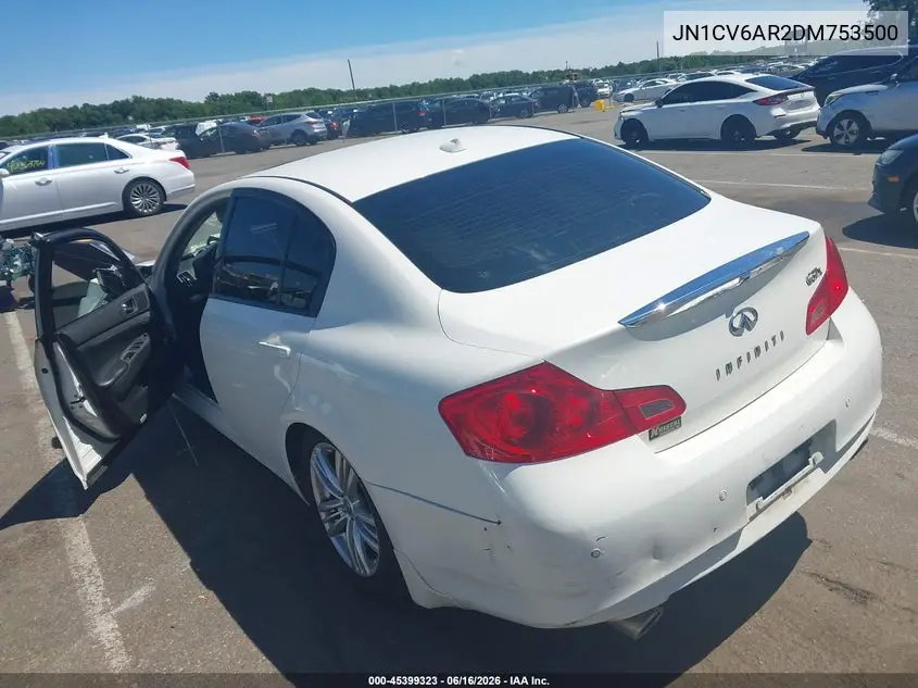 2013 Infiniti G37X VIN: JN1CV6AR2DM753500 Lot: 45399323