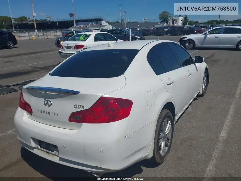 2013 Infiniti G37X VIN: JN1CV6AR2DM753500 Lot: 45399323