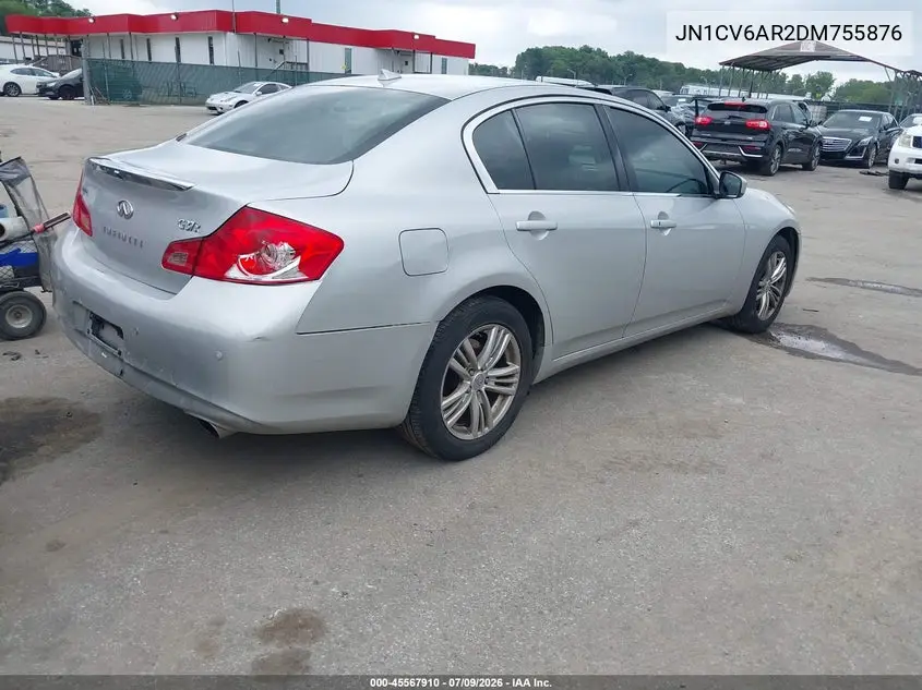 2013 Infiniti G37X VIN: JN1CV6AR2DM755876 Lot: 45567910