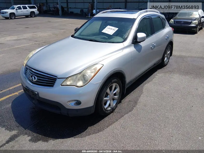 2008 Infiniti Ex35 Journey VIN: JNKAJ09F78M356893 Lot: 44858280