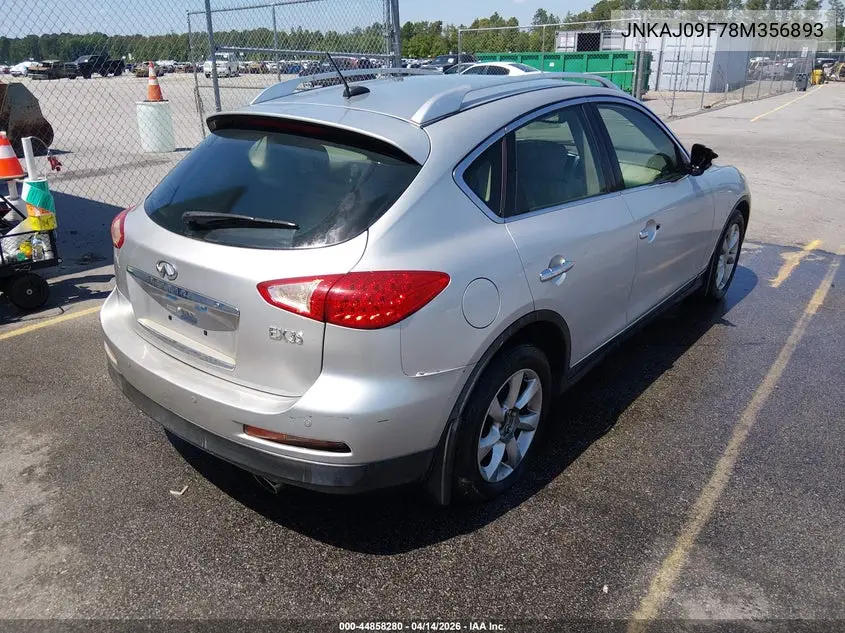 2008 Infiniti Ex35 Journey VIN: JNKAJ09F78M356893 Lot: 44858280