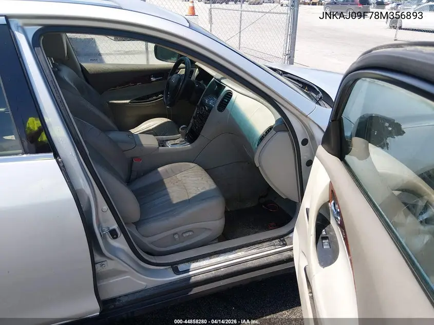 2008 Infiniti Ex35 Journey VIN: JNKAJ09F78M356893 Lot: 44858280