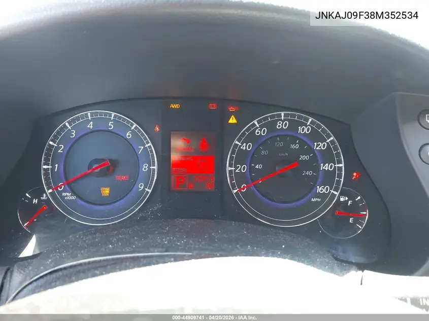 2008 Infiniti Ex35 Journey VIN: JNKAJ09F38M352534 Lot: 44909741