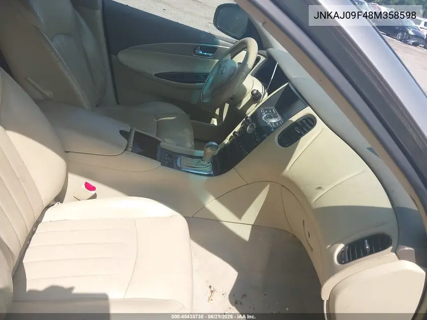 2008 Infiniti Ex35 Journey VIN: JNKAJ09F48M358598 Lot: 45435738