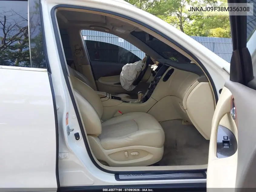 2008 Infiniti Ex35 Journey VIN: JNKAJ09F38M356308 Lot: 45577198