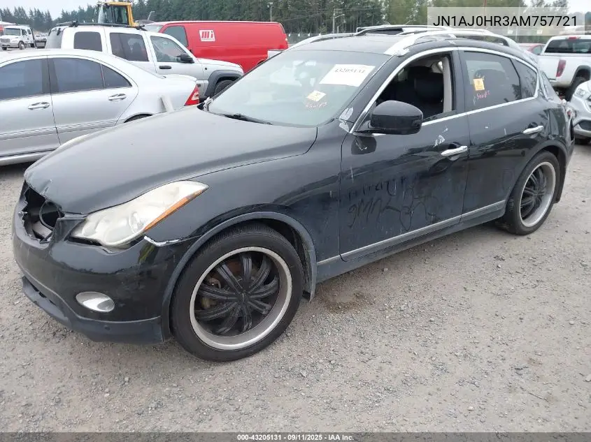 2010 Infiniti Ex35 Journey VIN: JN1AJ0HR3AM757721 Lot: 43205131