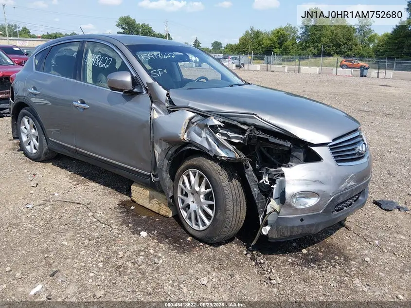 2010 Infiniti Ex35 Journey VIN: JN1AJ0HR1AM752680 Lot: 45418622