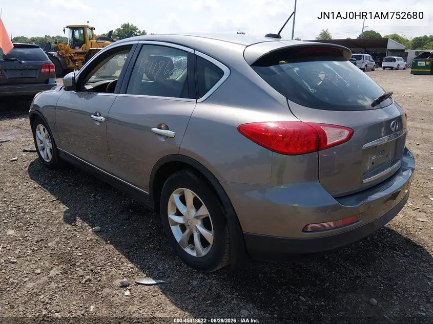 2010 Infiniti Ex35 Journey VIN: JN1AJ0HR1AM752680 Lot: 45418622