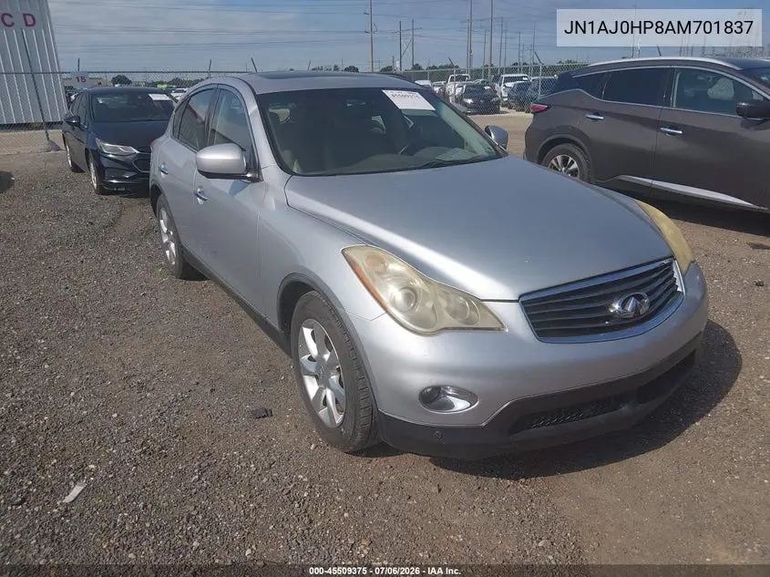 2010 Infiniti Ex35 Journey VIN: JN1AJ0HP8AM701837 Lot: 45509375