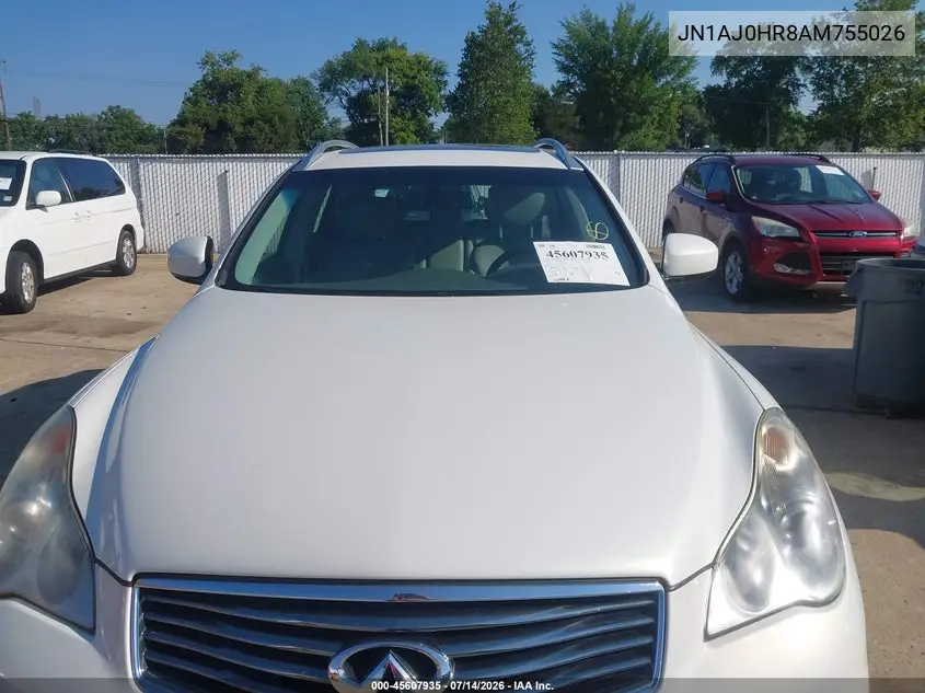 2010 Infiniti Ex35 Journey VIN: JN1AJ0HR8AM755026 Lot: 45607935
