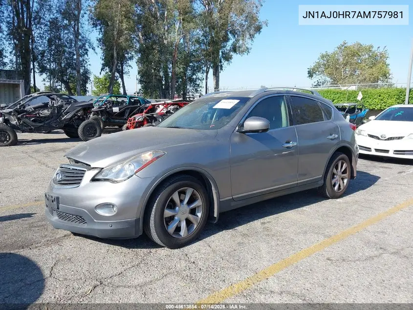 2010 Infiniti Ex35 Journey VIN: JN1AJ0HR7AM757981 Lot: 45613854