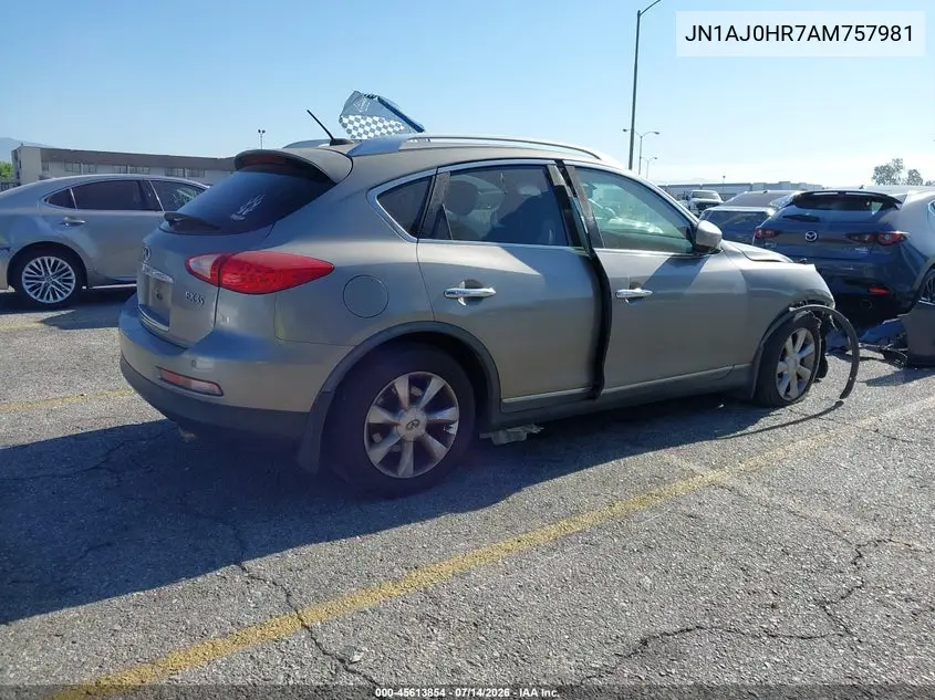 2010 Infiniti Ex35 Journey VIN: JN1AJ0HR7AM757981 Lot: 45613854