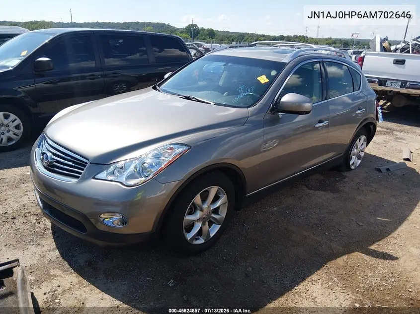 2010 Infiniti Ex35 Journey VIN: JN1AJ0HP6AM702646 Lot: 45624857